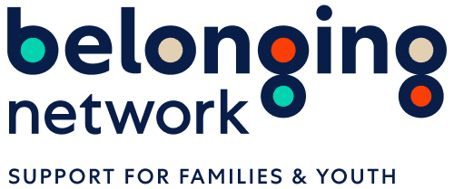 Logo of the Belonging Network with tagline Support for Families and Youth