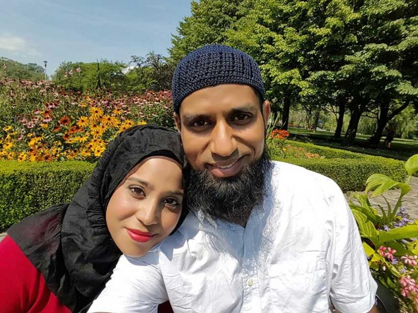 Muslim couple in the park