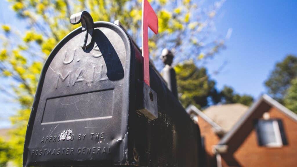 A black mailbox.