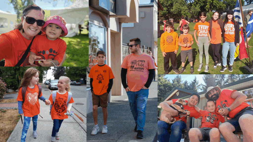 Permanency families wearing orange shirts for Truth and Reconciliation